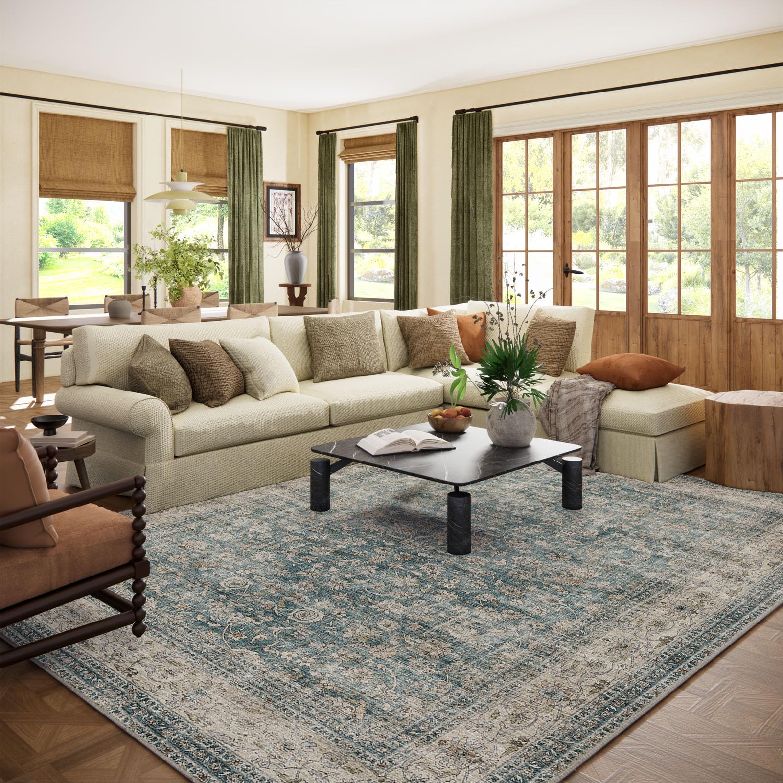 Area Rugs 9x12 Living Room: Washable Rugs for Bedroom Vintag