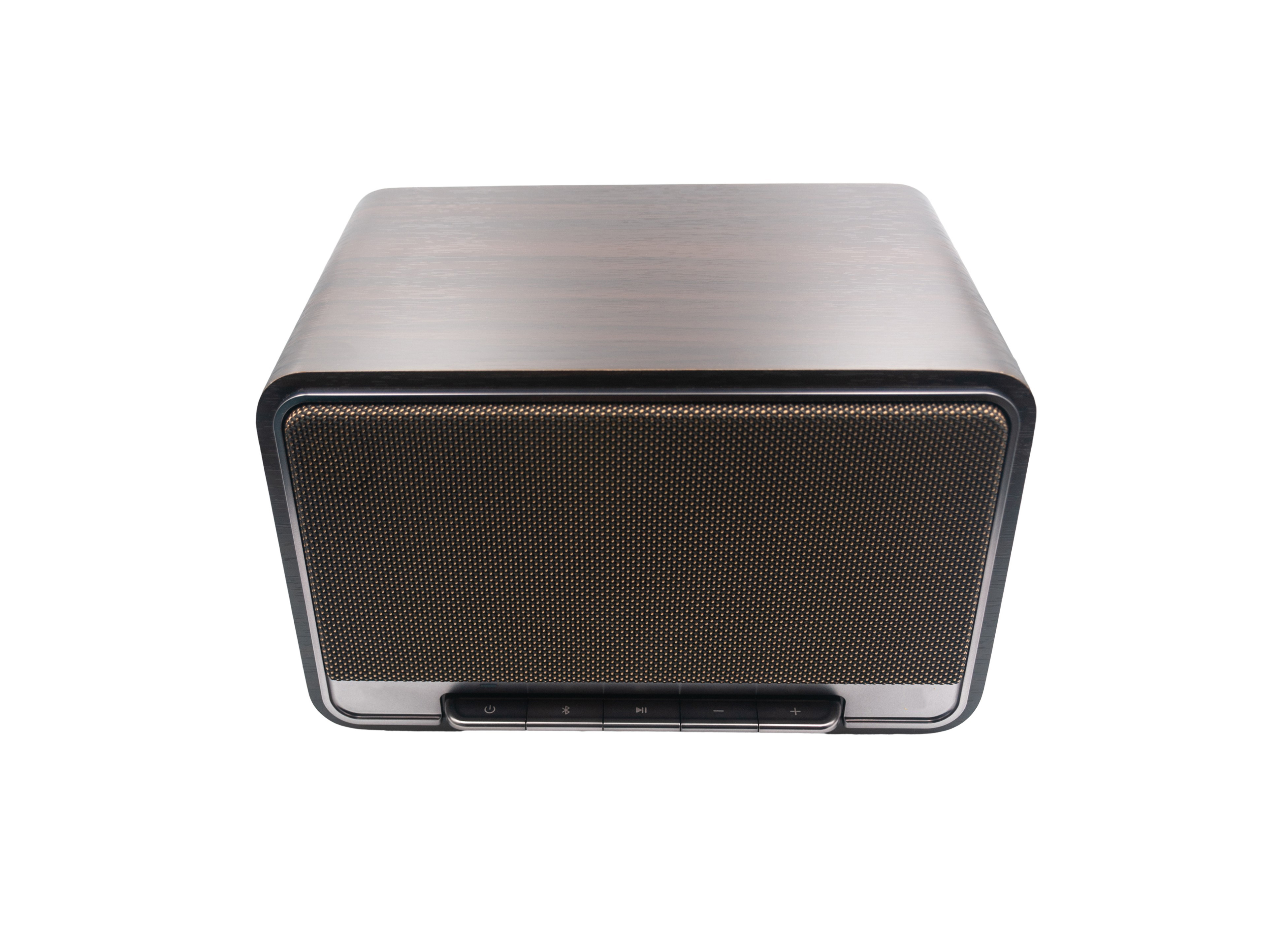 Modern wireless Bluetooth speaker with front-panel Bluetooth and playback controls