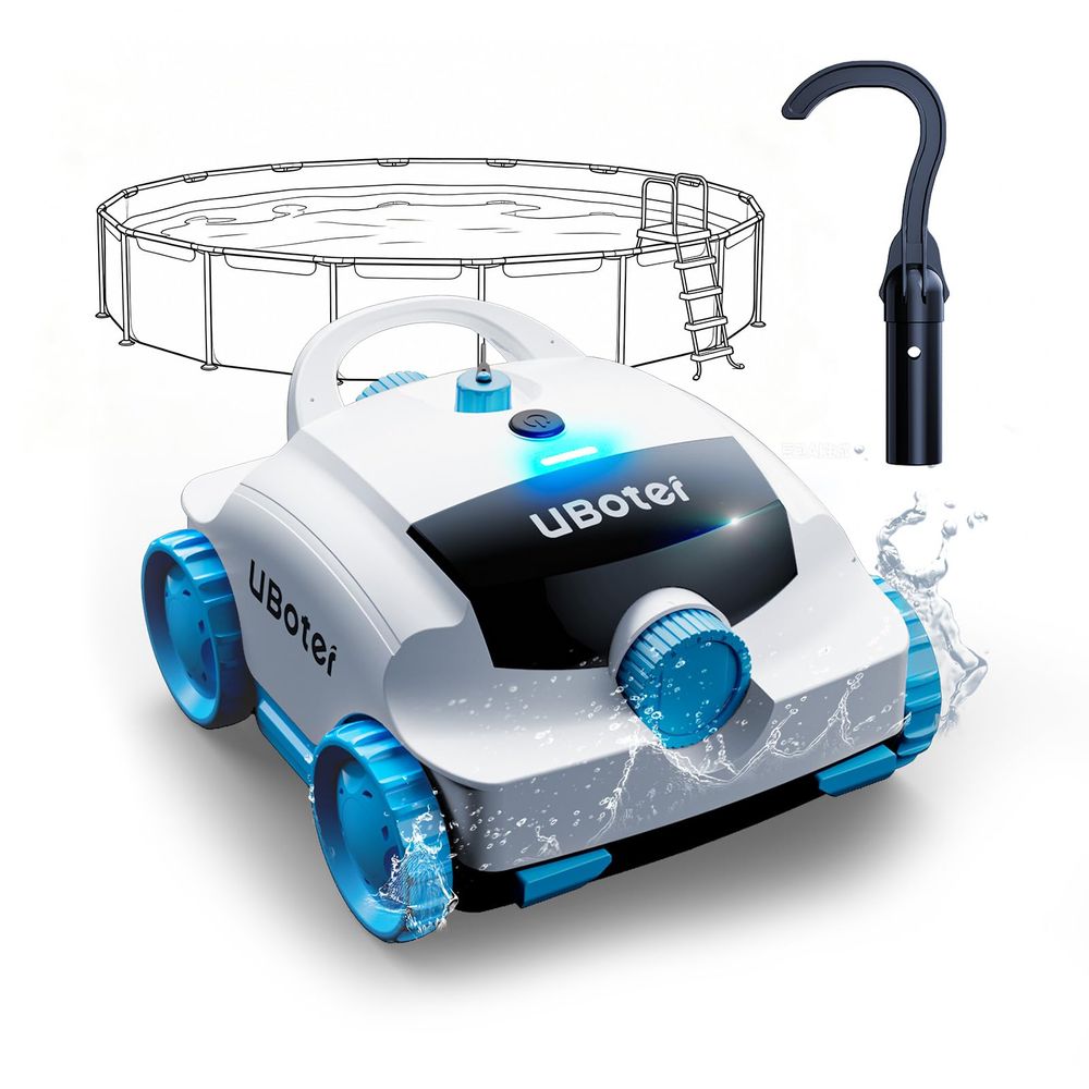 UBoter E10 cordless robotic pool vacuum with blue tracked wheels