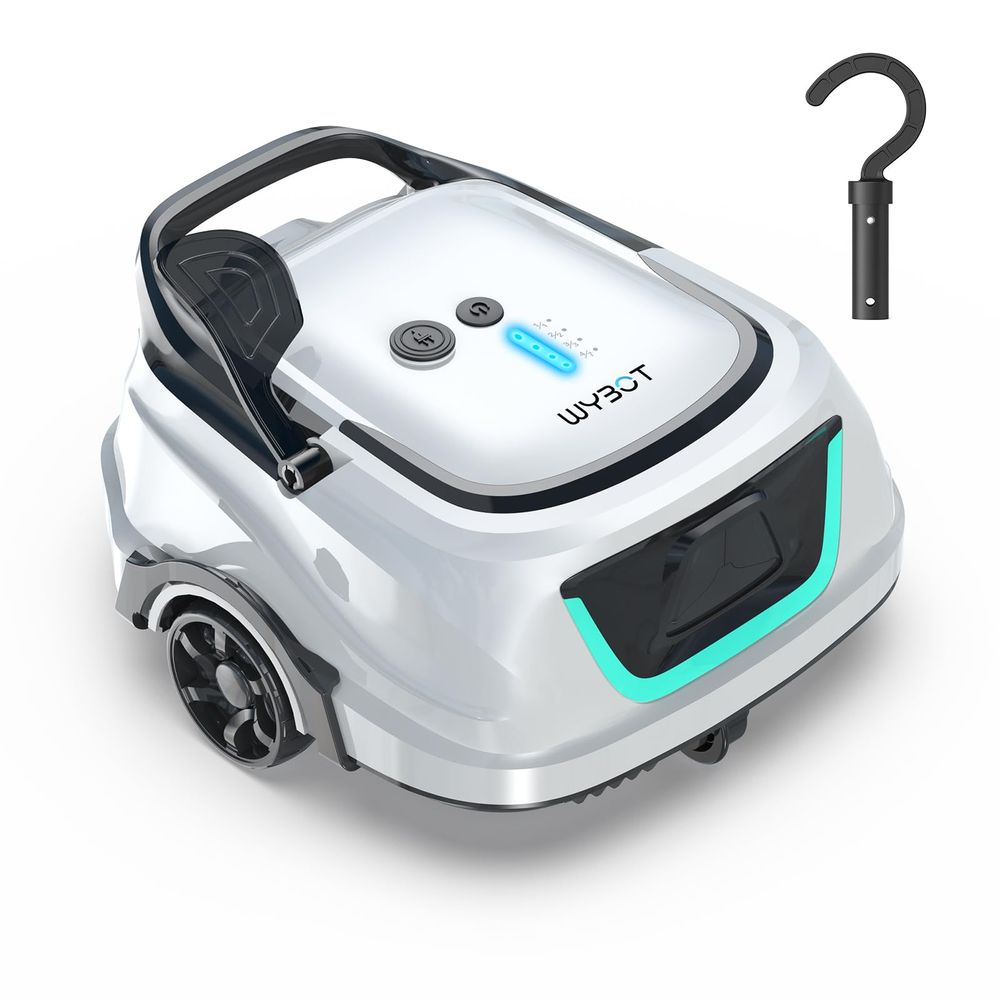 WYBOT A1 cordless pool vacuum, a similarly priced floor-cleaning robot